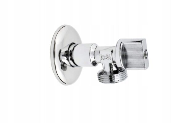 Zawór kątowy kulowy do pralki z rozetą 1/2'' 3/4''