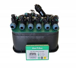 Zestaw Rain Bird HV 6 sekcji: kolektor z filtrem i kompresorem, sterownik TM2 i studzienka PE 20