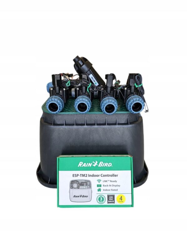 Zestaw Rain Bird HV 4 sekcje: kolektor z filtrem i kompresorem, sterownik TM2 i studzienka PE 25