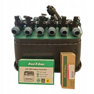 Zestaw Rain Bird HV 6 sekcji: kolektor z filtrem i kompresorem, sterownik TM2, czujnik RSDBex i studzienka PE 25