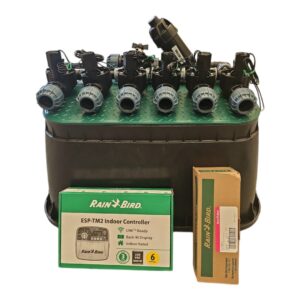 Zestaw Rain Bird HV 6 sekcji: kolektor z filtrem i kompresorem, sterownik TM2, czujnik RSDBex i studzienka PE 20