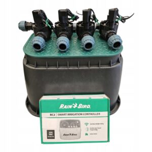 Zestaw Rain Bird HV 4 sekcje: kolektor prosty, sterownik RC2 i studzienka PE 32