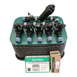 Zestaw Rain Bird HV 5 sekcji: kolektor z filtrem i kompresorem, sterownik RC2, czujnik RSDBex i studzienka PE 25