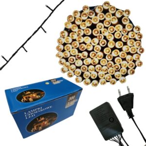 Lampki choinkowe świąteczne LED 300 Biały Ciepły Wewnętrzne Zewnętrzne