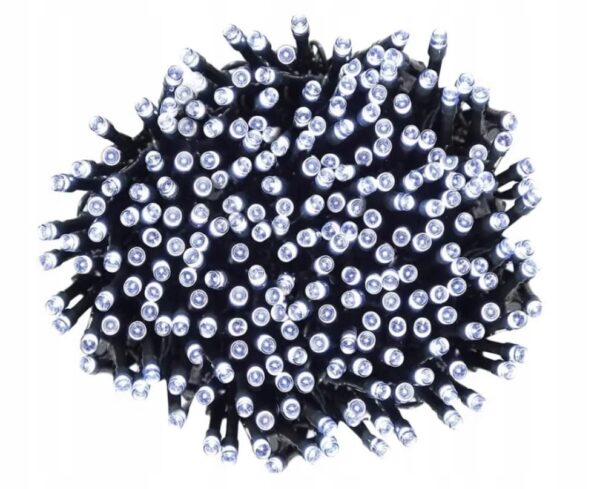 Lampki choinkowe świąteczne 200 LED BIAŁY ZIMNY 12m Wewnętrzne Zewnętrzne - obrazek 5