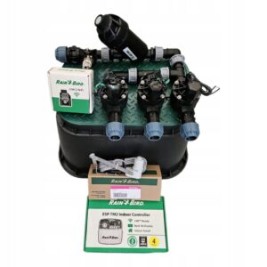 Zestaw Rain Bird HV 3 sekcje Filtr Sterownik TM2 Czujnik Moduł WiFi PE 32