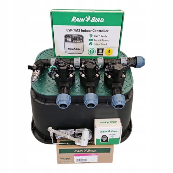 Zestaw Rain Bird HV 3 sekcje kompresor Sterownik TM2 RSDBEX Moduł WiFi 32