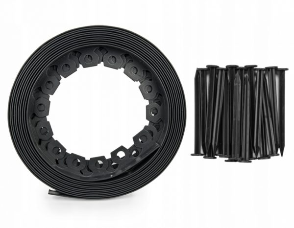 ZESTAW OBRZEŻE TRAWNIKOWE 40mm EASY BORDER CZARNY 10 METRÓW Z 20 KOTWAMI - obrazek 3