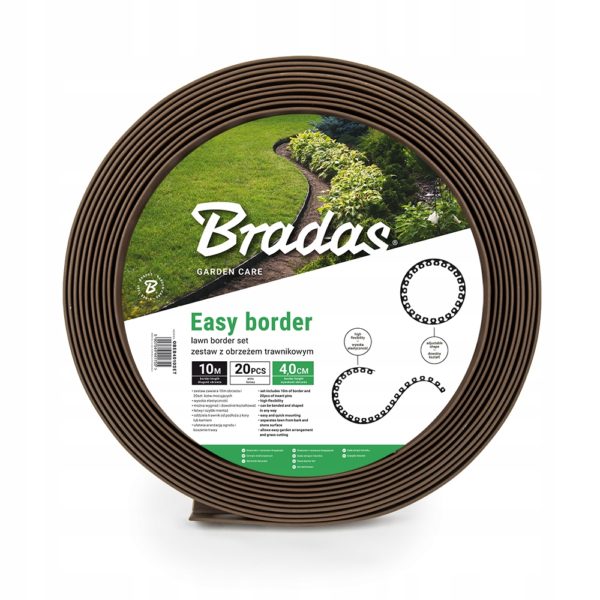 ZESTAW OBRZEŻE TRAWNIKOWE 40mm EASY BORDER BRĄZOWY 10 METRÓW Z 20 KOTWAMI - obrazek 3