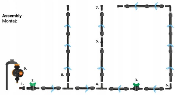 ZESTAW WĄŻ KROPLUJĄCY 100M ZESTAW AKCESORIÓW - 182 ELEMENTY WATER FLOW DRIP - obrazek 3