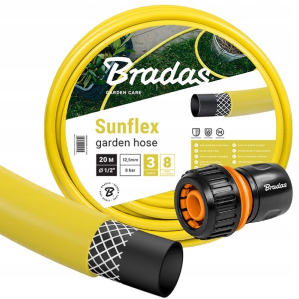 ZESTAW WĄŻ OGRODOWY SUNFLEX 3/4`` 50 metrów BRADAS + GRATIS SZYBKOZŁĄCZKA
