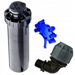 ZRASZACZ ROTACYJNY RAIN BIRD 3504 + KOLANO PE 25-1/2 zasięg 4,6-10,7m DYSZE