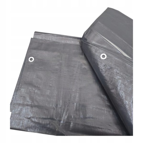 PLANDEKA OCHRONNA 2x3 na wiatr deszcz śnieg SZARA 200g WZMACNIANA GRAY 2x3m - obrazek 6
