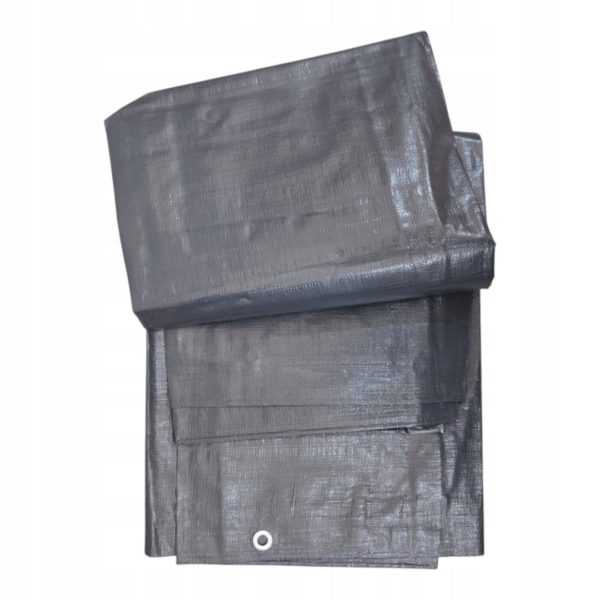 PLANDEKA OCHRONNA 2x3 na wiatr deszcz śnieg SZARA 200g WZMACNIANA GRAY 2x3m - obrazek 4