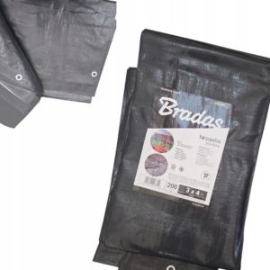 PLANDEKA OCHRONNA 3x4 na wiatr deszcz śnieg SZARA 200g WZMACNIANA GRAY 3x4m