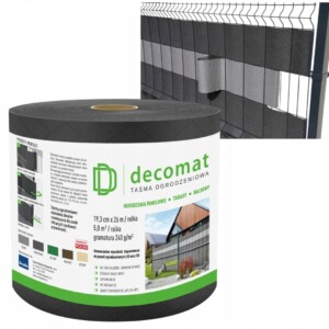 TAŚMA OGRODZENIOWA Decomat 19,3cm x 2600cm GRAFITOWA na panele balkon taras