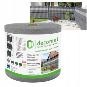 TAŚMA OGRODZENIOWA Decomat 19,3cm x 2600cm SZARA na panele balkon taras