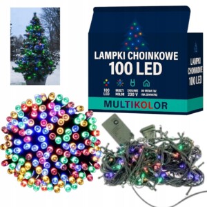 LAMPKI CHOINKOWE 100 LED MULTIKOLOR 8,5m kolorowe na choinkę PROGRAMATOR