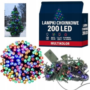 LAMPKI CHOINKOWE 200 LED MULTIKOLOR 16m kolorowe na choinkę PROGRAMATOR