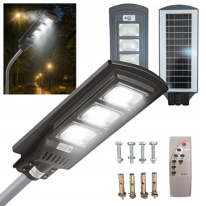 LAMPA SOLARNA LED Latarnia uliczna ogrodowa CZUJNIK ZMIERZCHU RUCHU uchwyt