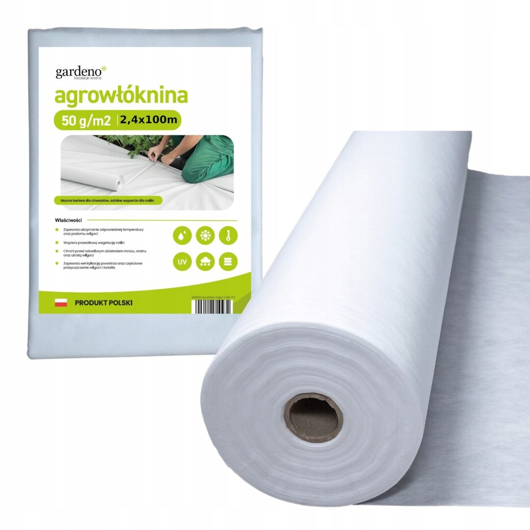 Agrowłóknina BIAŁA ZIMOWA na okrywki 2,4x100m P50 OTULINA na rośliny Polska